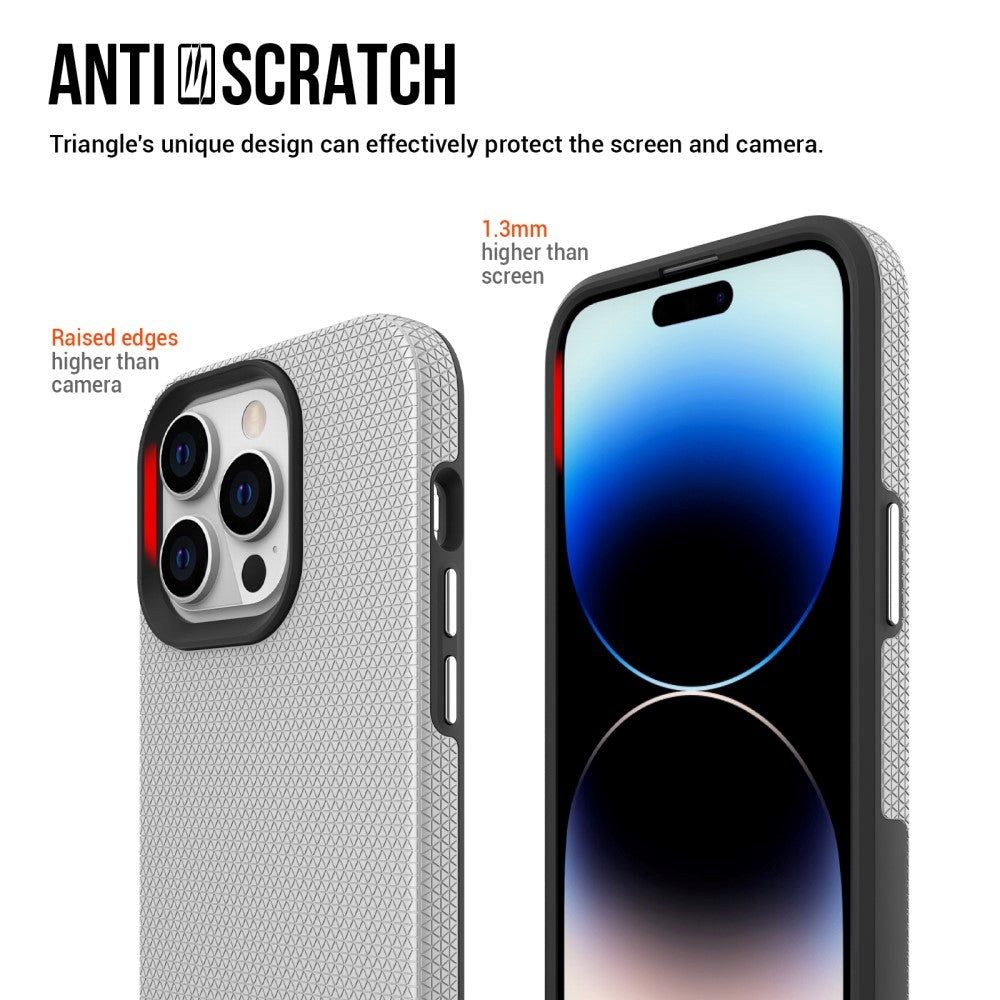 iPhone 15 Pro Max Plastik Håndværker Mobil Cover - Sølv