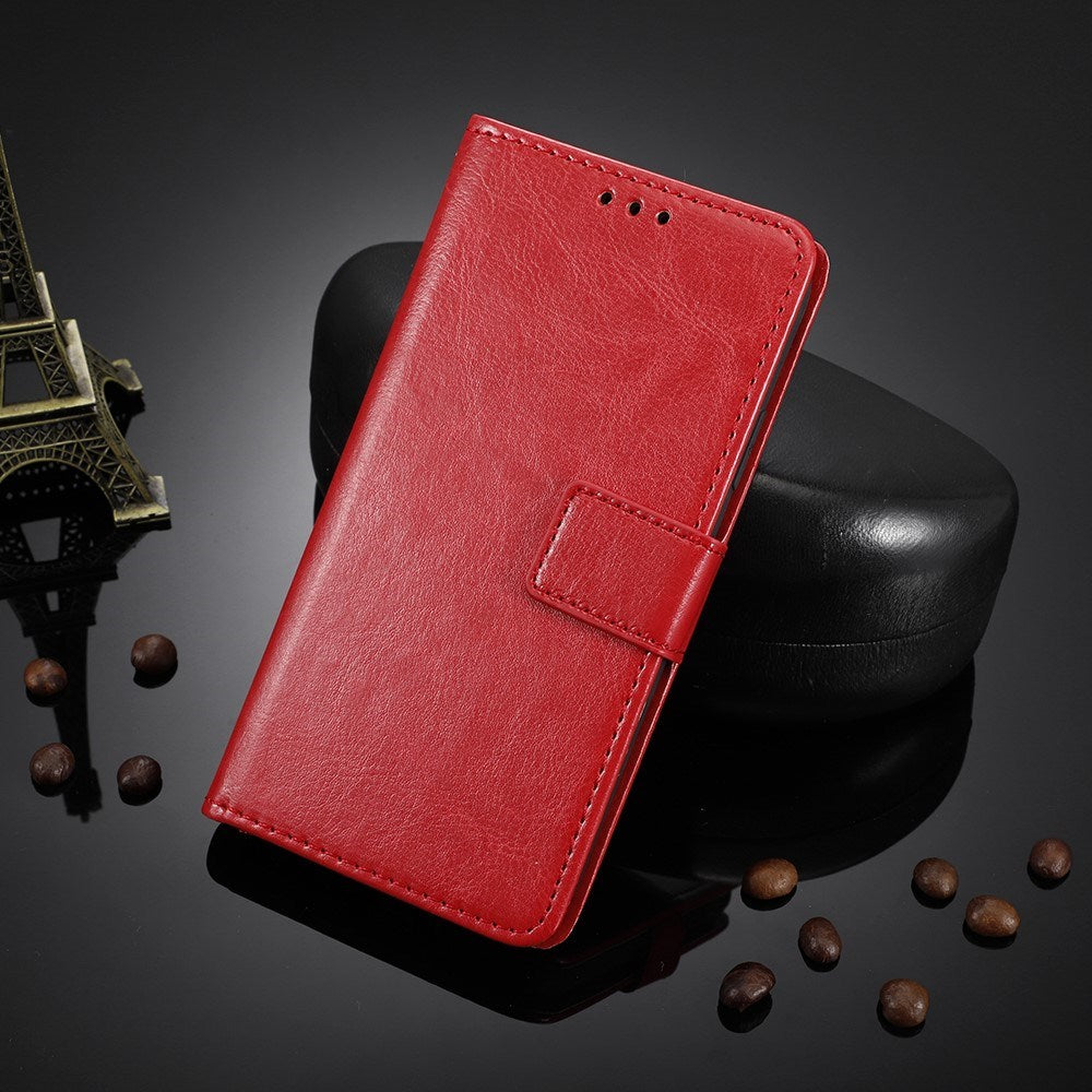 EIDERWOOD Xiaomi Redmi 12 (4G) / 12 (5G) / Poco M6 Pro (5G) Blankt Læder Mobil Cover m. Pung & Strop - Rød