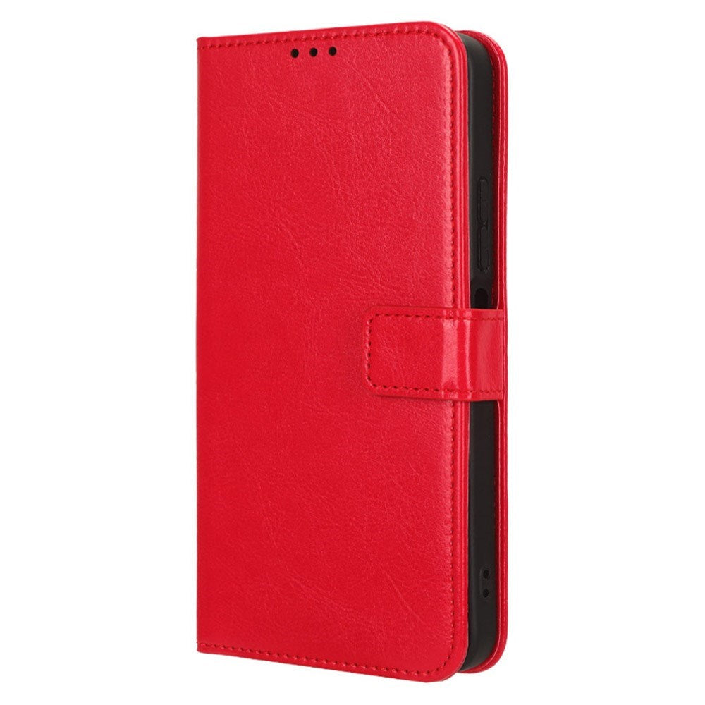 EIDERWOOD Xiaomi Redmi 12 (4G) / 12 (5G) / Poco M6 Pro (5G) Blankt Læder Mobil Cover m. Pung & Strop - Rød