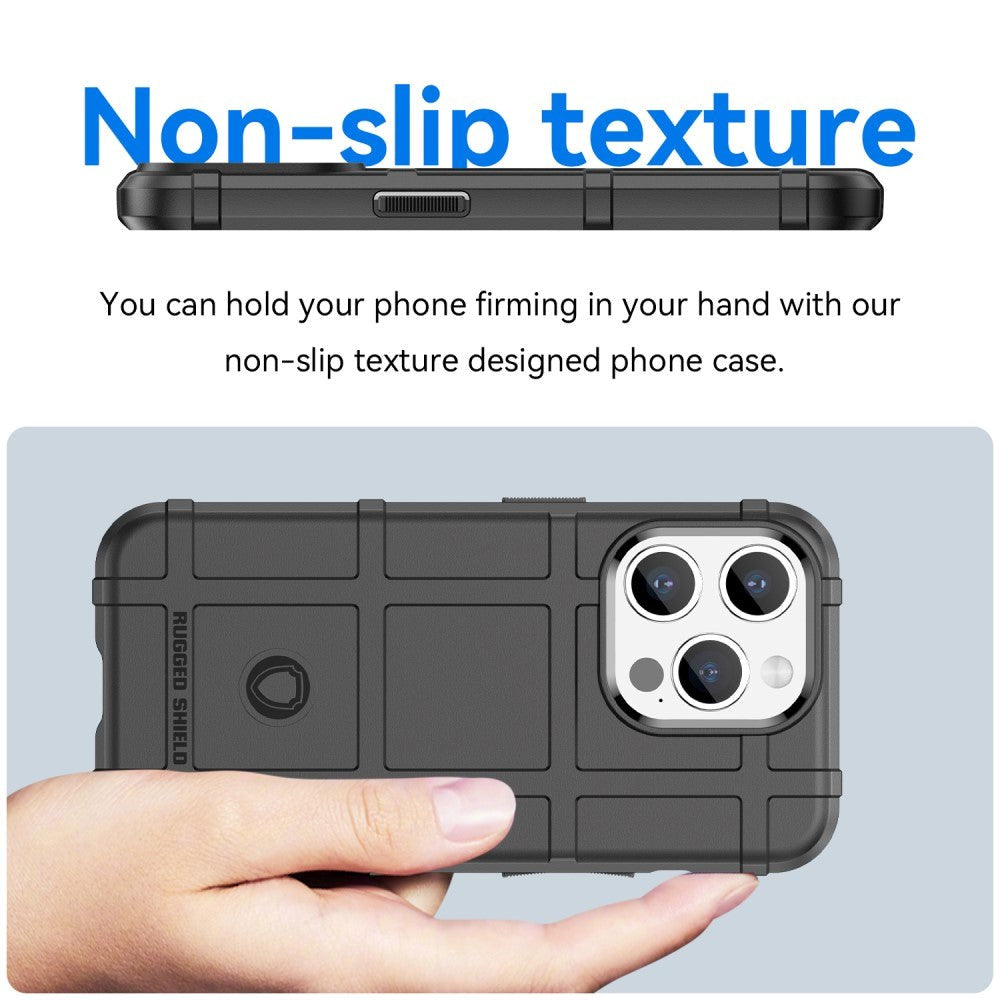 iPhone 15 Pro Rugged Shield Series Håndværker Mobil Cover - Sort