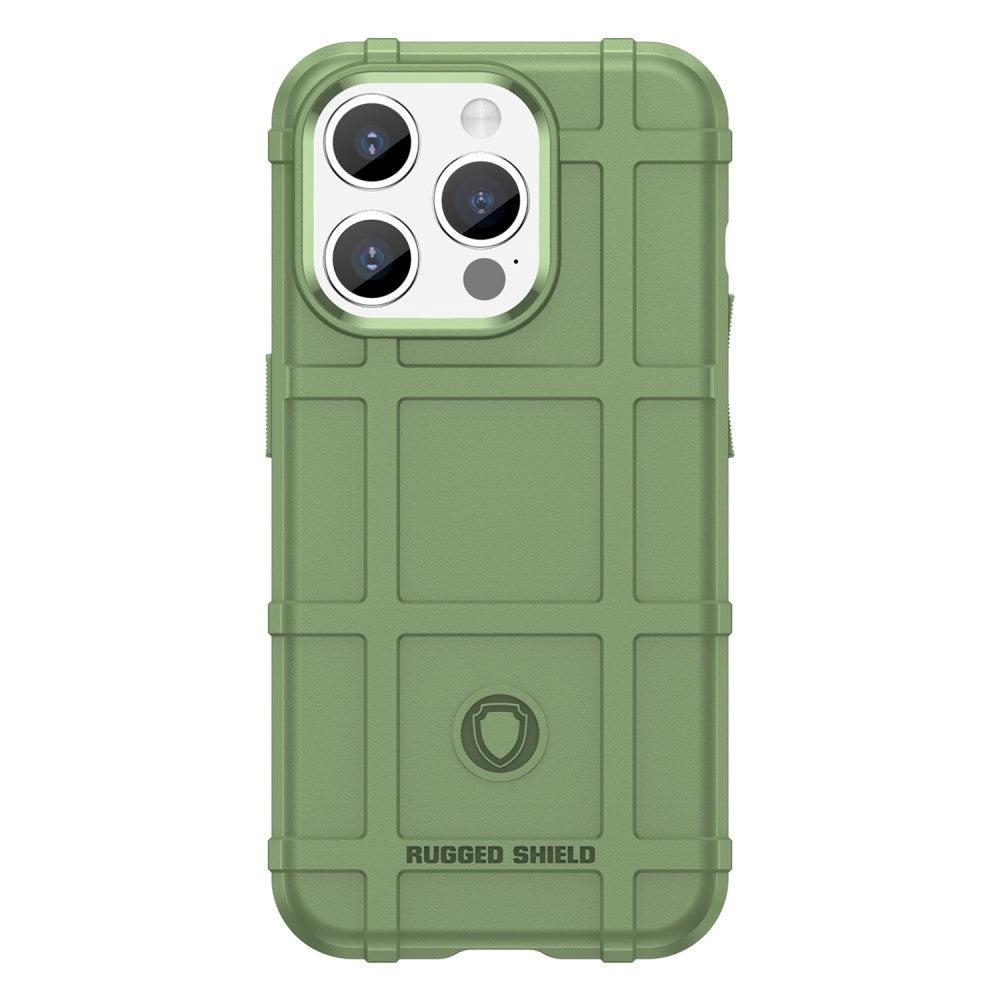 iPhone 15 Pro Rugged Shield Series Håndværker Mobil Cover - Grøn