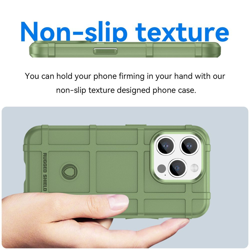 iPhone 15 Pro Rugged Shield Series Håndværker Mobil Cover - Grøn