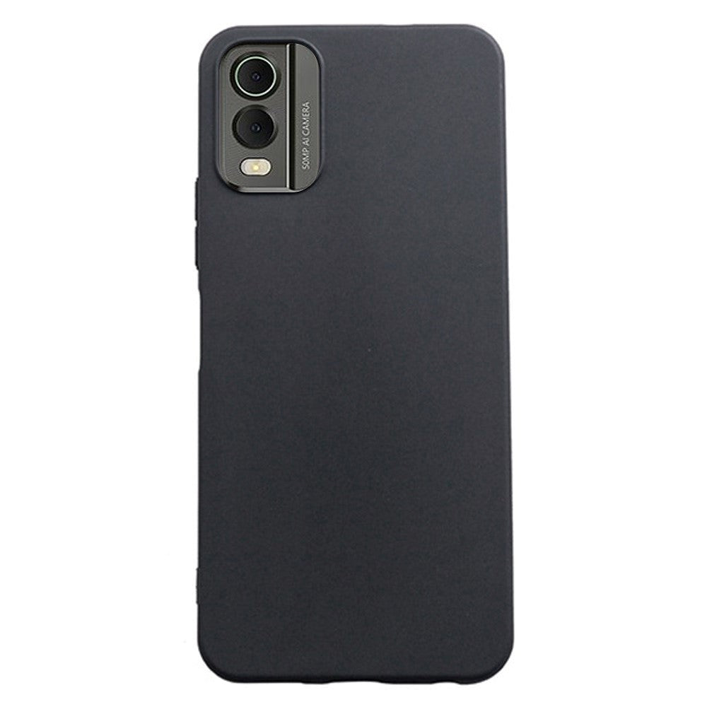 Nokia C32 Mat Fleksibelt Plastik Mobil Cover - Sort