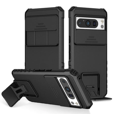 Google Pixel 8 Pro Håndværker Mobil Cover m. Kickstand & Cam Slider - Sort