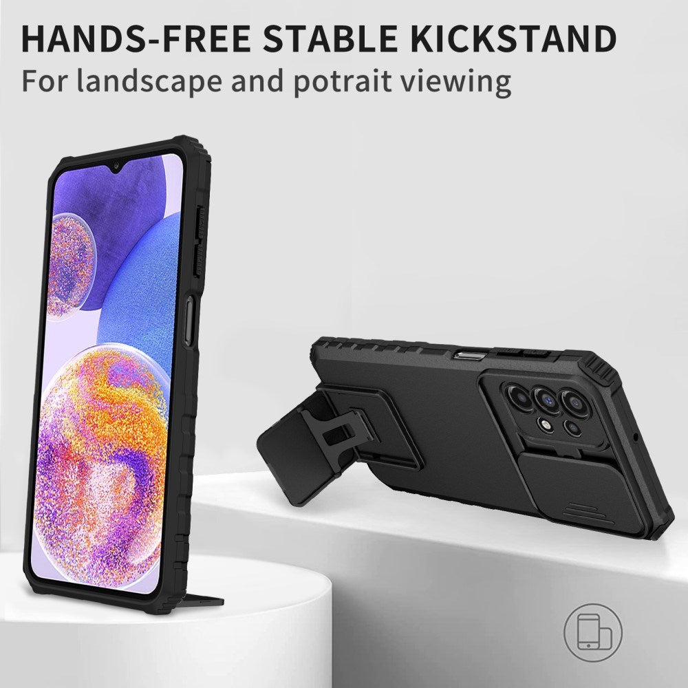 EIDERWOOD Samsung Galaxy A23 / A23 (5G) Håndværker Mobil Cover m. Kickstand & Cam Slider - Sort
