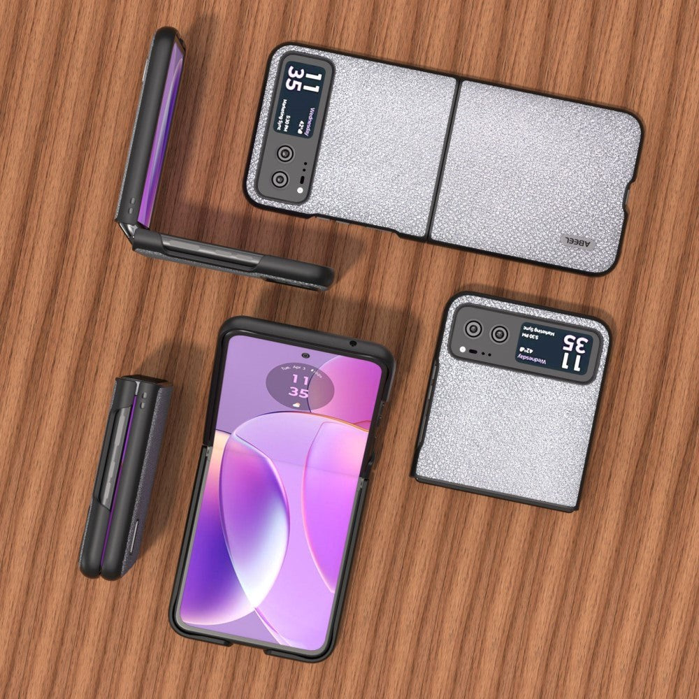 Motorola Razr 40 Ultra Rhinsten Mobil Cover - Sølv