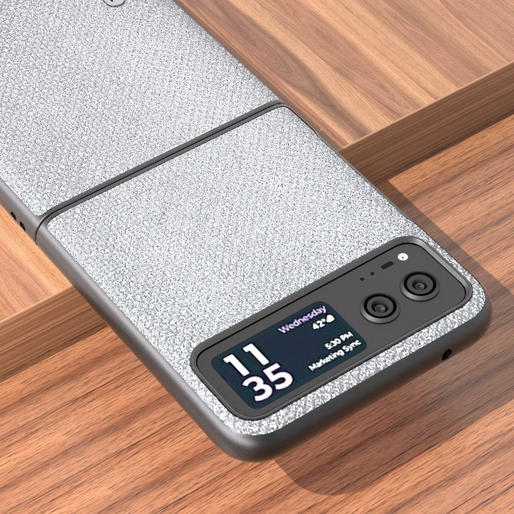 Motorola Razr 40 Ultra Rhinsten Mobil Cover - Sølv