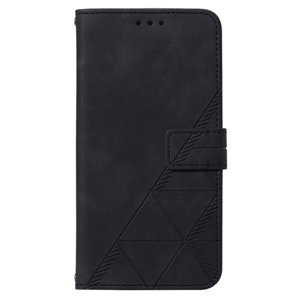 Samsung Galaxy S23 FE Læder Flip Cover m. Kortholder og Skulderstrop - Sort