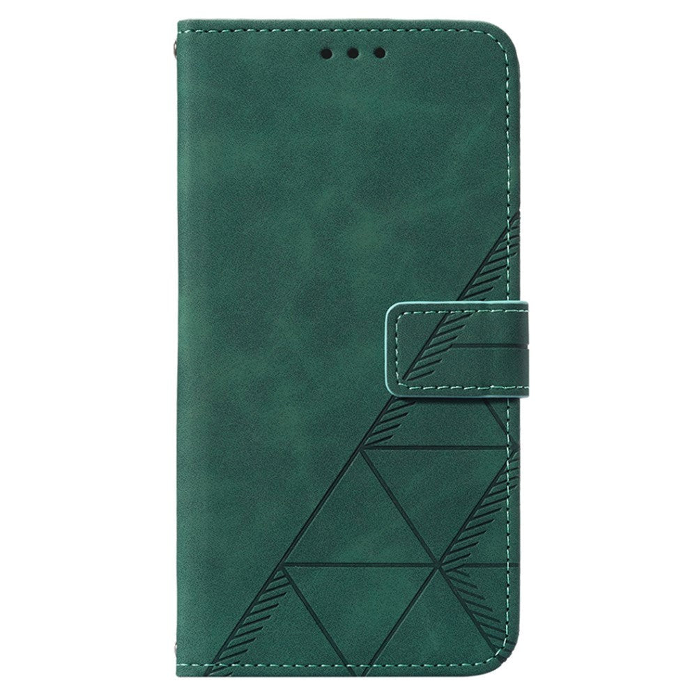 Samsung Galaxy S23 FE Læder Flip Cover m. Kortholder og Skulderstrop - Grøn