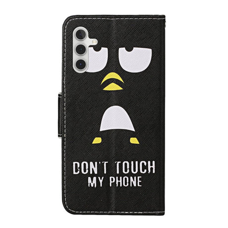 Samsung Galaxy S23 FE Læder Mobil Cover m. Strop & Pung - "Don't Touch My Phone"