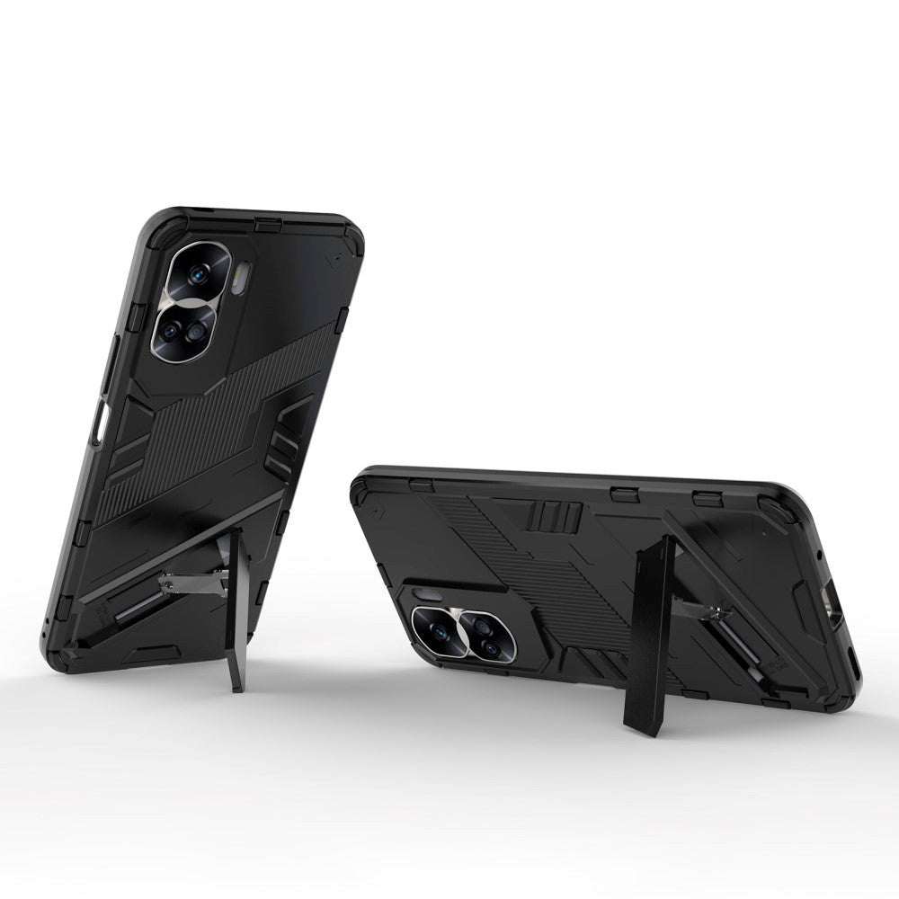 Honor 90 Lite Hybrid Håndværker Mobil Cover m. Kickstand - Sort