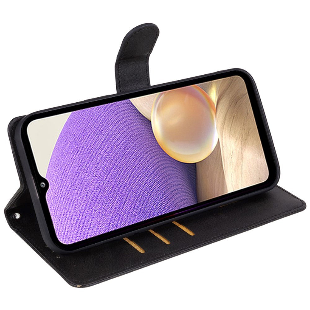 Samsung Galaxy M34 (5G) / F34 (5G) Læder Mobil Cover m. Pung og Strop - Sort