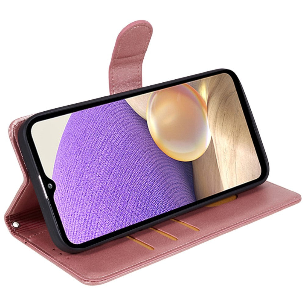 Samsung Galaxy M34 (5G) / F34 (5G) Læder Mobil Cover m. Pung og Strop - Rose Gold
