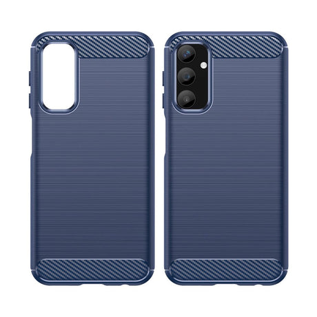 Samsung Galaxy A25 (5G) Brushed Carbon Fiber Fleksibelt Plastik Mobil Cover - Blå