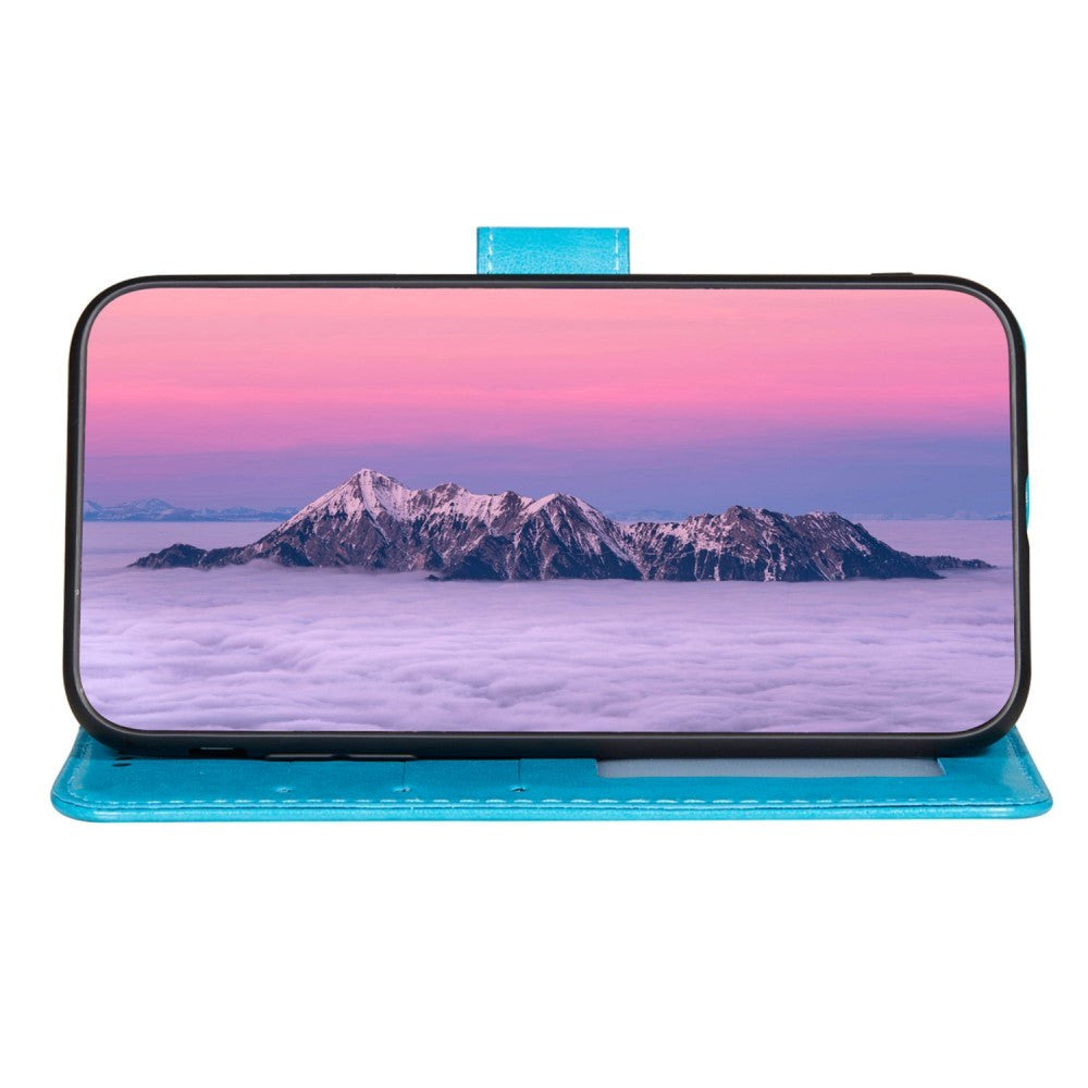 Xiaomi Redmi 12C Læder Mobil Cover m. Pung og Strop - Blå