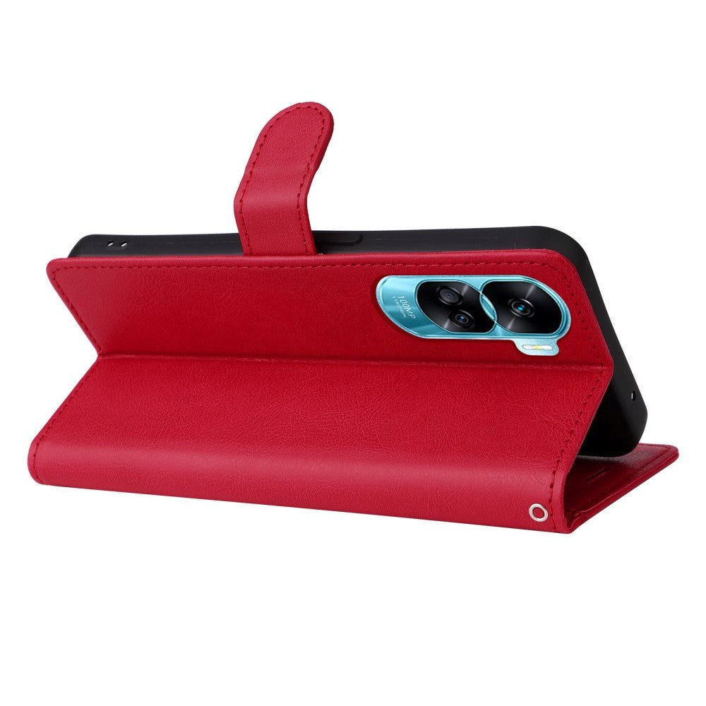 Honor 90 Lite Læder Mobil Cover m. Pung og Strop - Rød