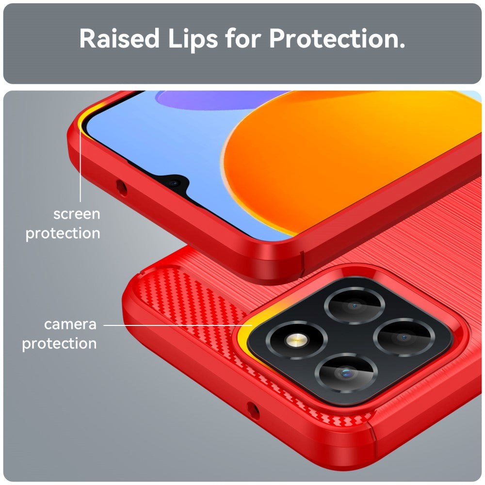 Honor 70 Lite Brushed Carbon Mobil Cover - Rød