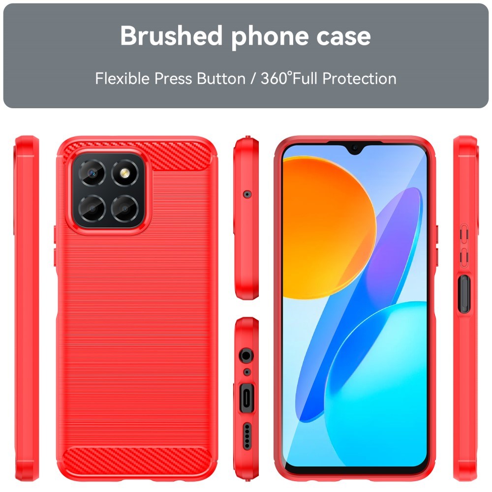 Honor 70 Lite Brushed Carbon Mobil Cover - Rød