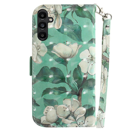 Samsung Galaxy A25 (5G) Læder Mobil Cover m. Print & Strop - Blomster