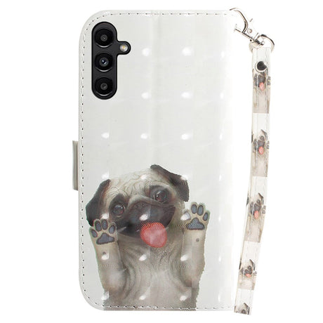 Samsung Galaxy A25 (5G) Læder Mobil Cover m. Print & Strop - Pug