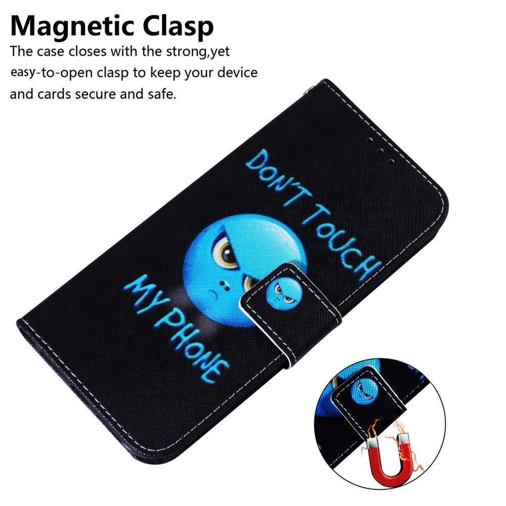 Samsung Galaxy A25 (5G) Læder Mobil Cover m. Pung & Print - "Don't Touch My Phone"