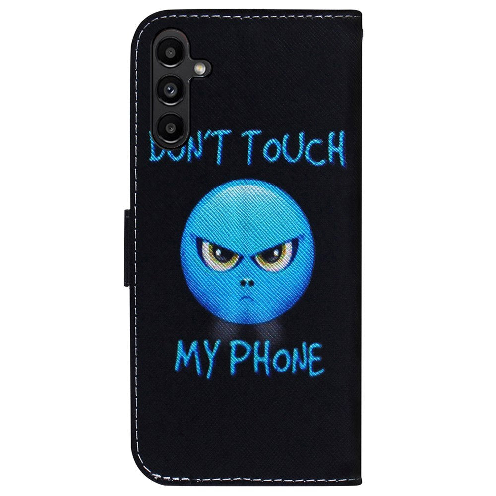 Samsung Galaxy A25 (5G) Læder Mobil Cover m. Pung & Print - "Don't Touch My Phone"