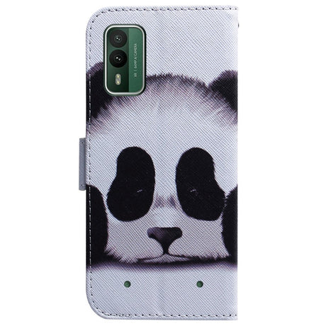 Nokia XR21 Læder Mobil Cover m. Pung & Print - Panda