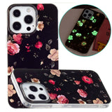 iPhone 15 Pro Selvlysende Fleksibel Mobil Cover af Plastik m. Print - Blomster