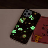 iPhone 15 Pro Selvlysende Fleksibel Mobil Cover af Plastik m. Print - Blomster