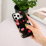 iPhone 15 Pro Selvlysende Fleksibel Mobil Cover af Plastik m. Print - Blomster