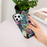 iPhone 15 Pro Selvlysende Fleksibel Mobil Cover af Plastik m. Print - Mandala