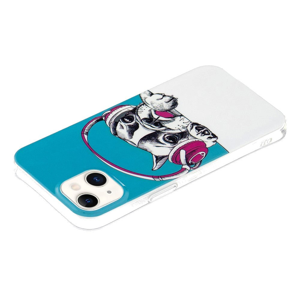 iPhone 15 Selvlysende Fleksibel Mobil Cover af Plastik m. Print - Fransk Bulldog