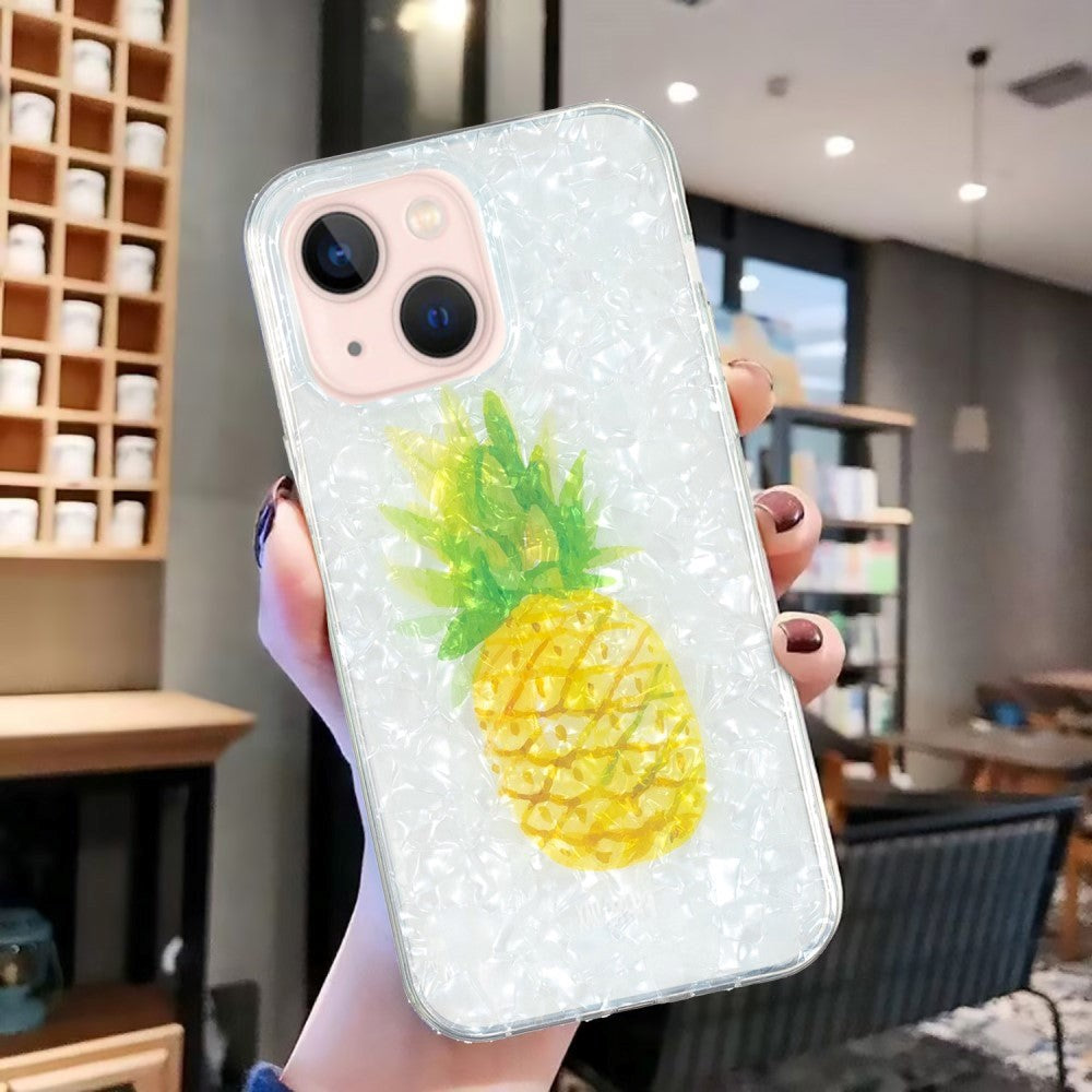 iPhone 15 Fleksibel Plastik Mobíl Cover - Ananas