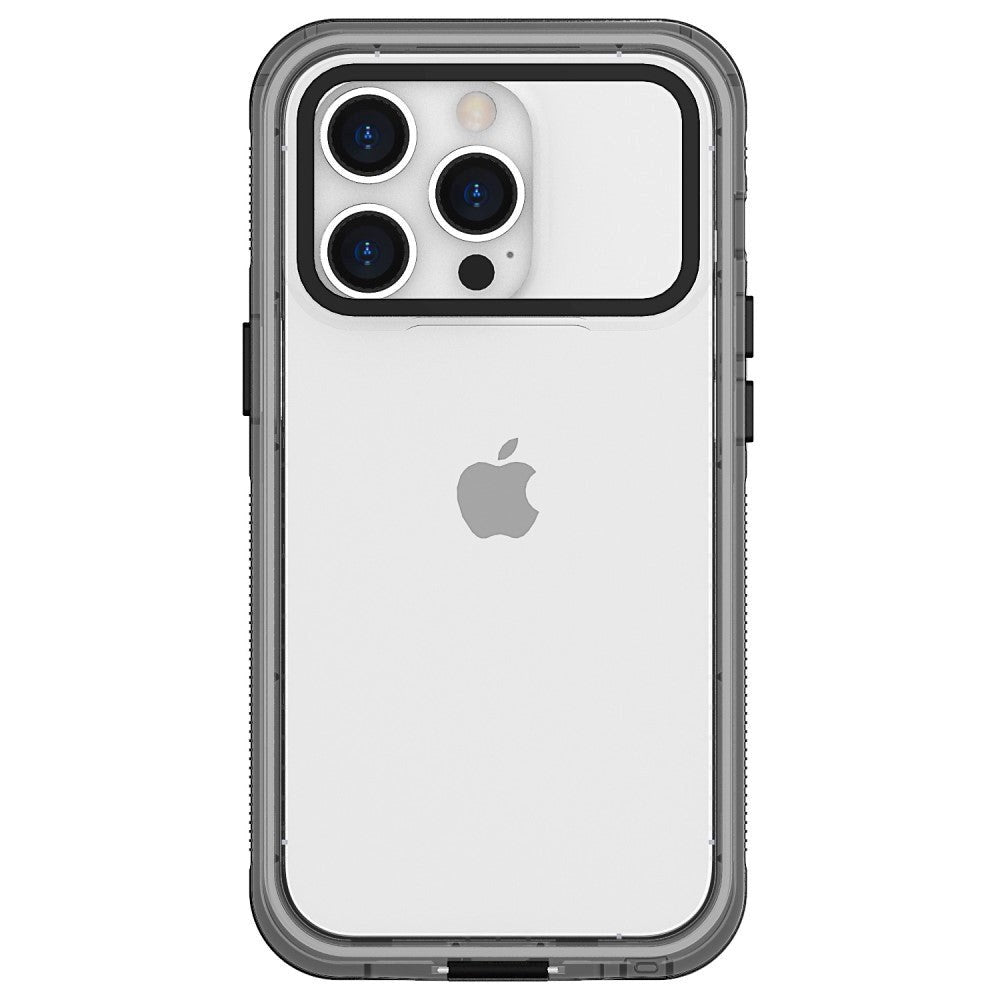 iPhone 15 Pro Vandtæt Håndværker Mobil Cover - Gennemsigtig / Sort