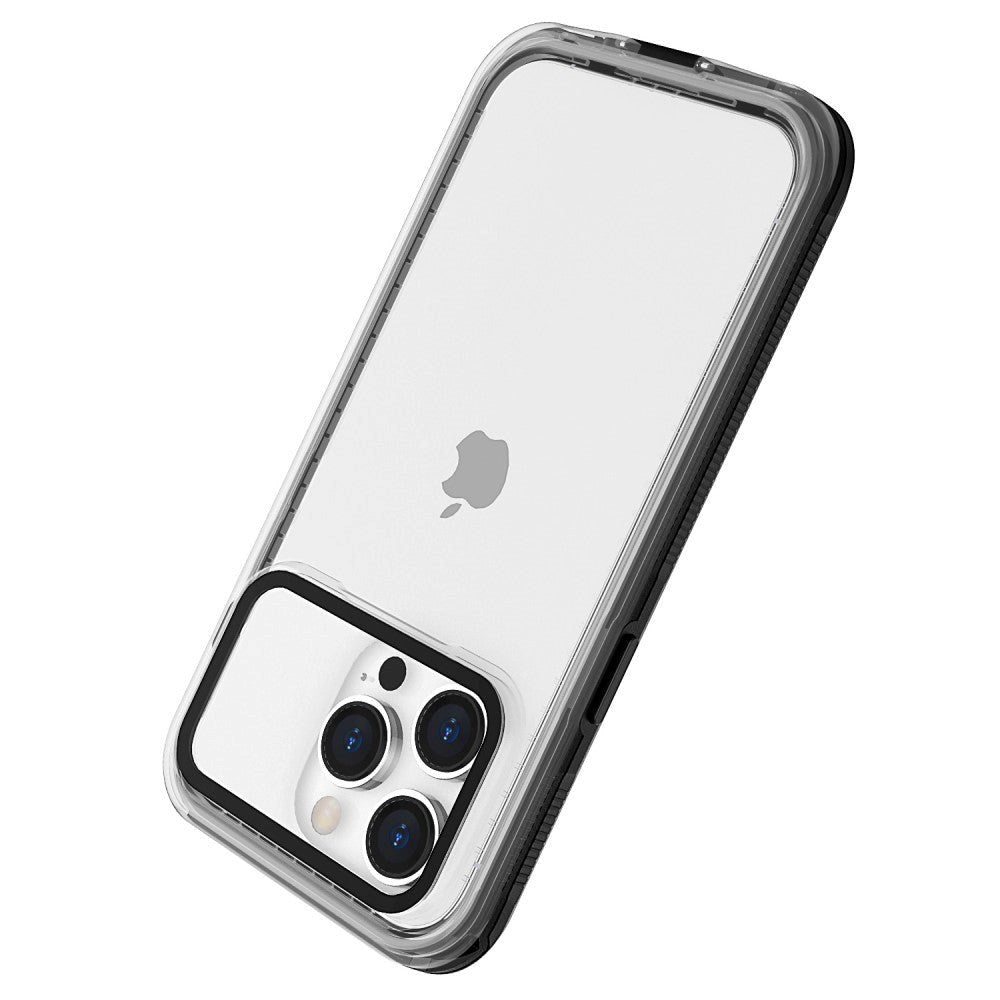 iPhone 15 Pro Vandtæt Håndværker Mobil Cover - Gennemsigtig / Sort