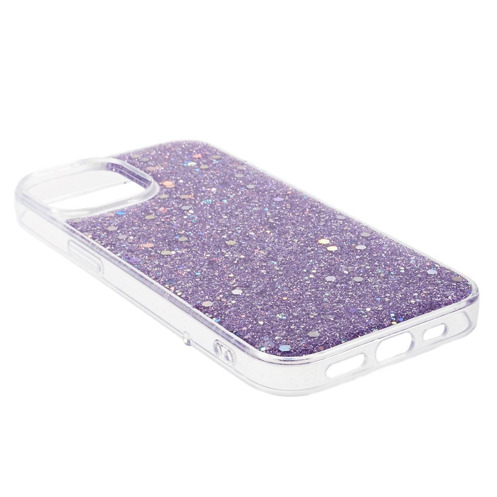 iPhone 15 Glitter Mobil Cover - Lilla