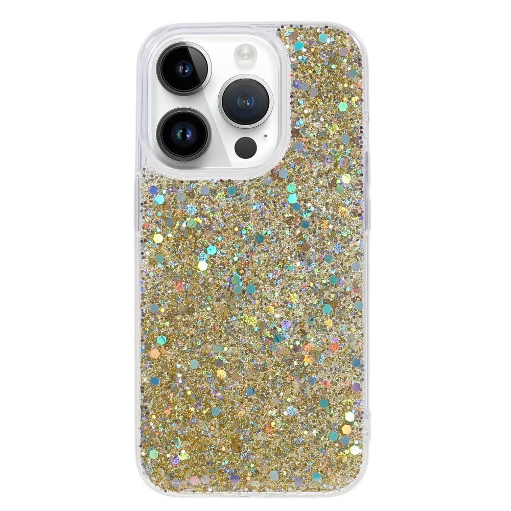 iPhone 15 Pro Glimmer Mobil Cover - Guld