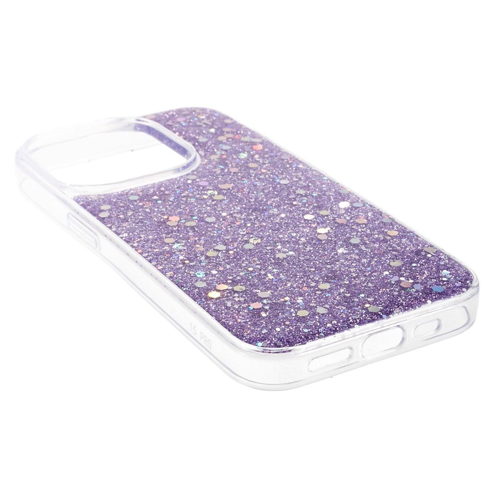 iPhone 15 Pro Glimmer Mobil Cover - Lilla