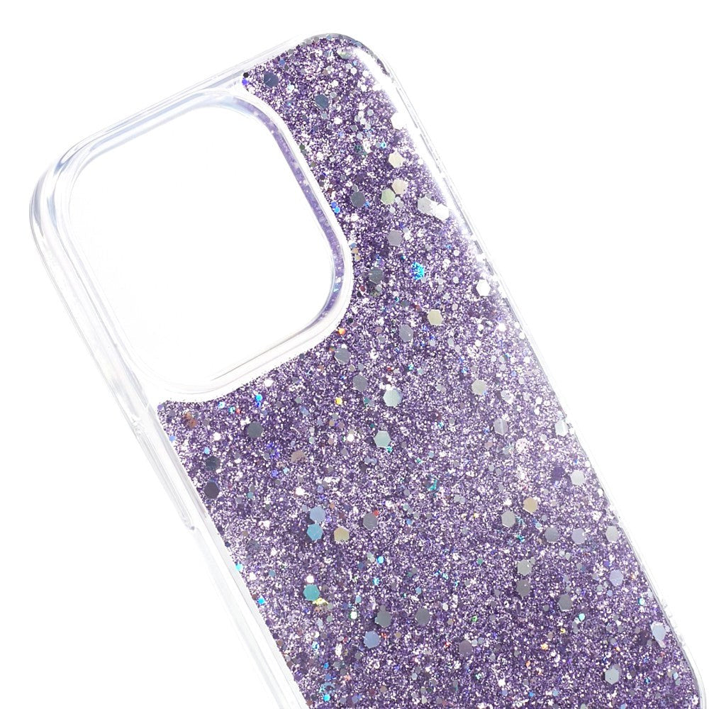 iPhone 15 Pro Glimmer Mobil Cover - Lilla