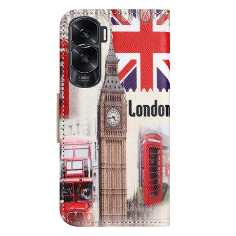 Honor 90 Lite Læder Mobil Cover m. Pung & Ståfunktion - London Big Ben