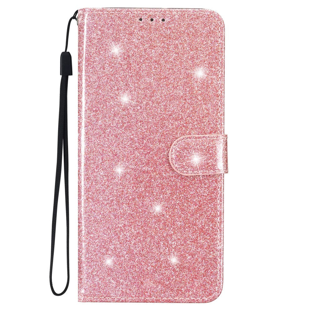 Samsung Galaxy A25 (5G) Læder Mobil Cover m. Pung & Strop - Glimmer - Rose Gold