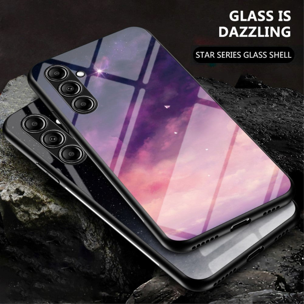 Samsung Galaxy S23 FE Plastik Mobil Cover m. Glasbagside - Lilla Himmel