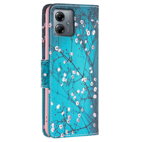 Motorola Moto G14 Flip Cover m. Pung - Blomstergrene