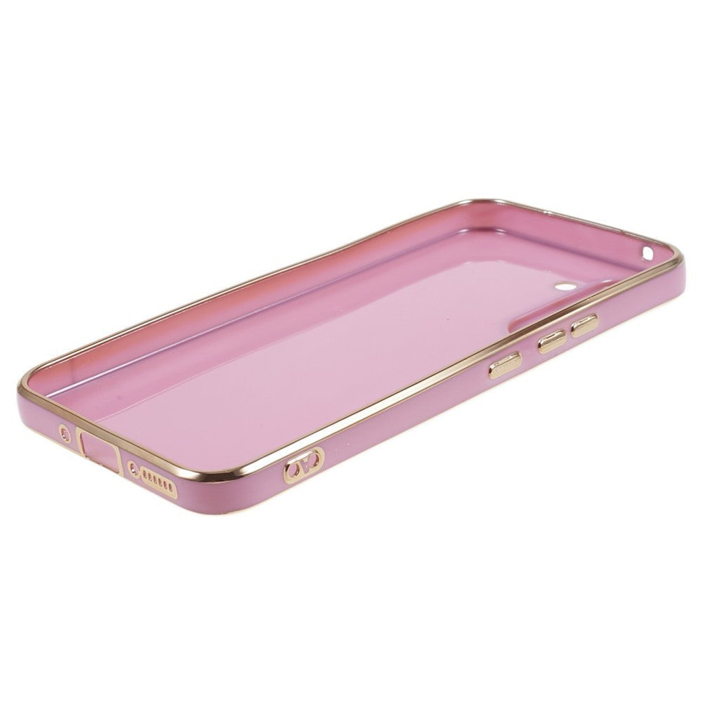 Samsung Galaxy A25 (5G) Fleksibelt Plastik Mobil Cover m. Guld Kant - Lilla
