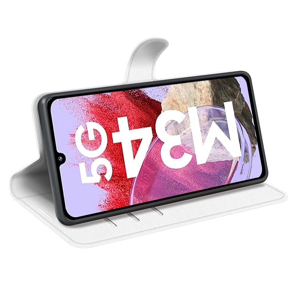 Samsung Galaxy M34 (5G) / F34 (5G) Litchi Læder Mobil Cover m. Pung - Hvid