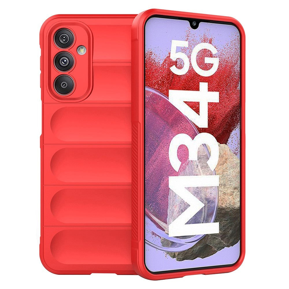 Samsung Galaxy M34 (5G) / F34 (5G) Fleksibelt Plastik Mobil Cover - Rød