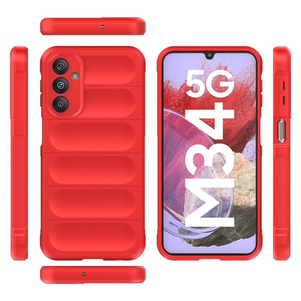 Samsung Galaxy M34 (5G) / F34 (5G) Fleksibelt Plastik Mobil Cover - Rød