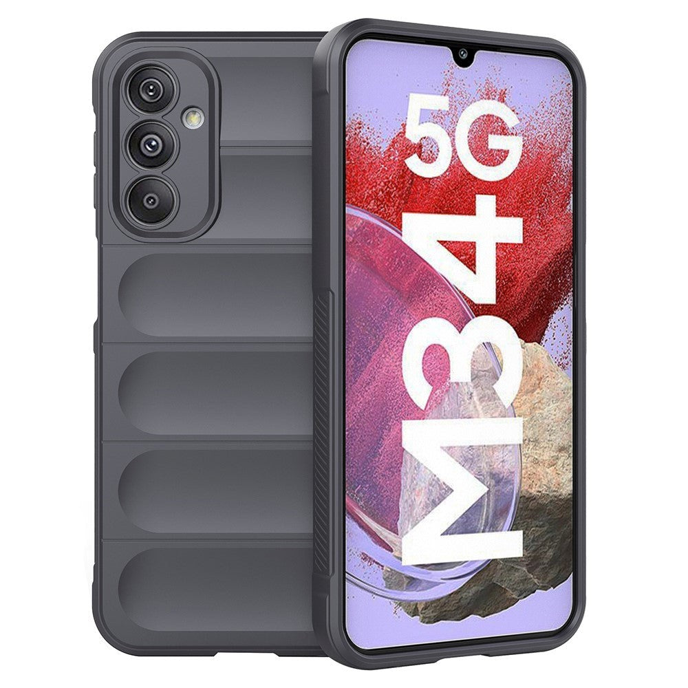 Samsung Galaxy M34 (5G) / F34 (5G) Fleksibelt Plastik Mobil Cover - Mørkegrå