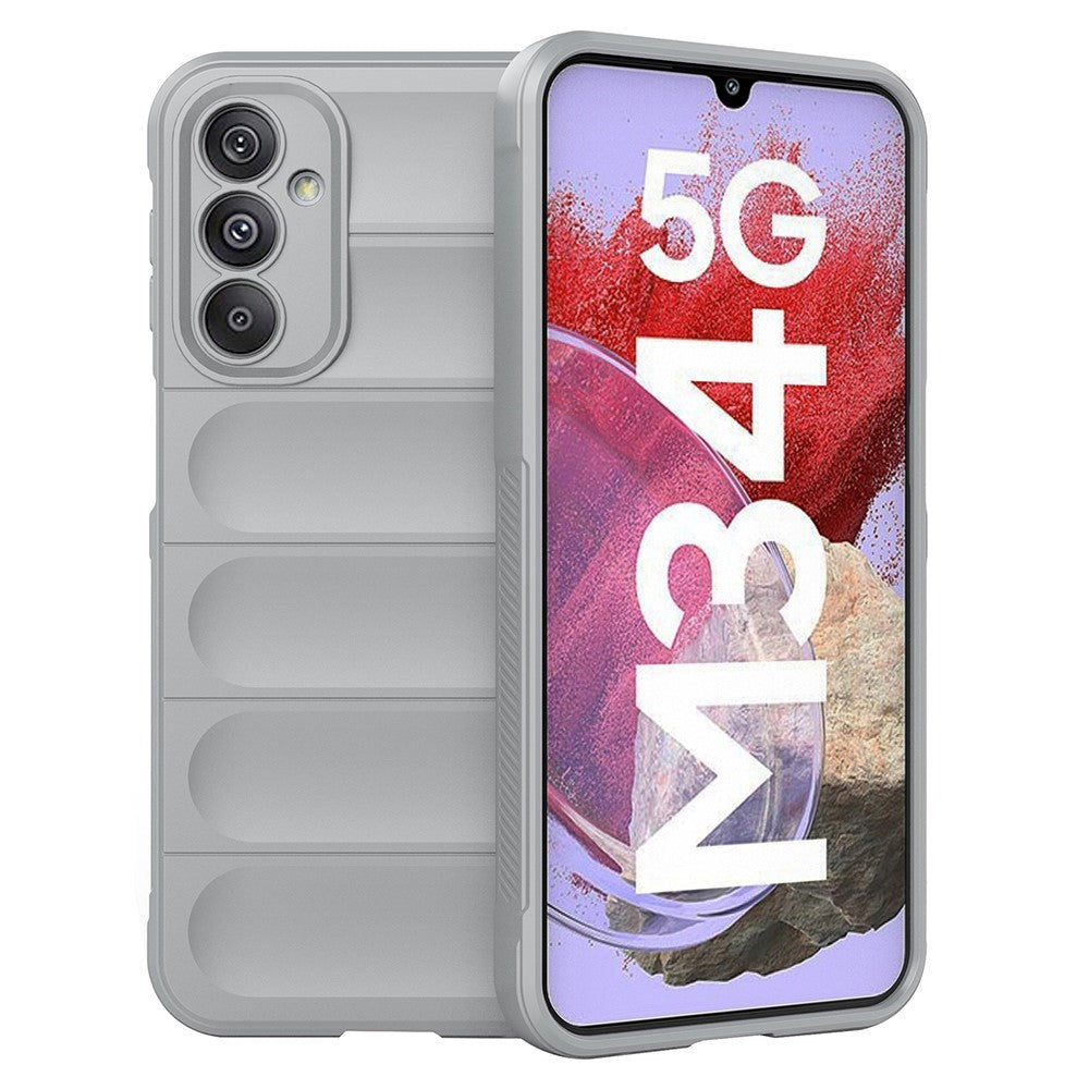 Samsung Galaxy M34 (5G) / F34 (5G) Fleksibelt Plastik Mobil Cover - Lysegrå