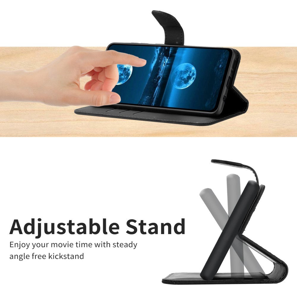 Realme 11 5G Mønstret Læder Mobil Cover m. Pung & Strop - Sort